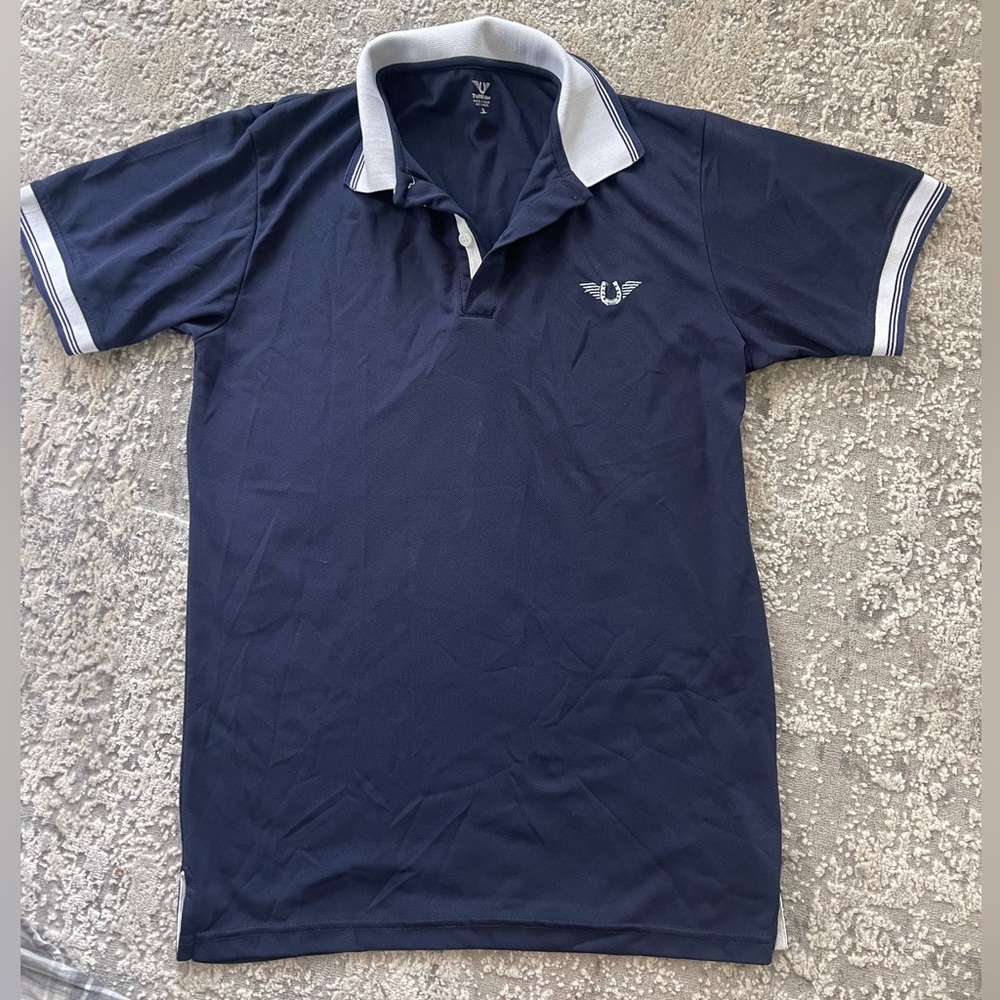 TuffRider Navy Blue Polo Shirt Small